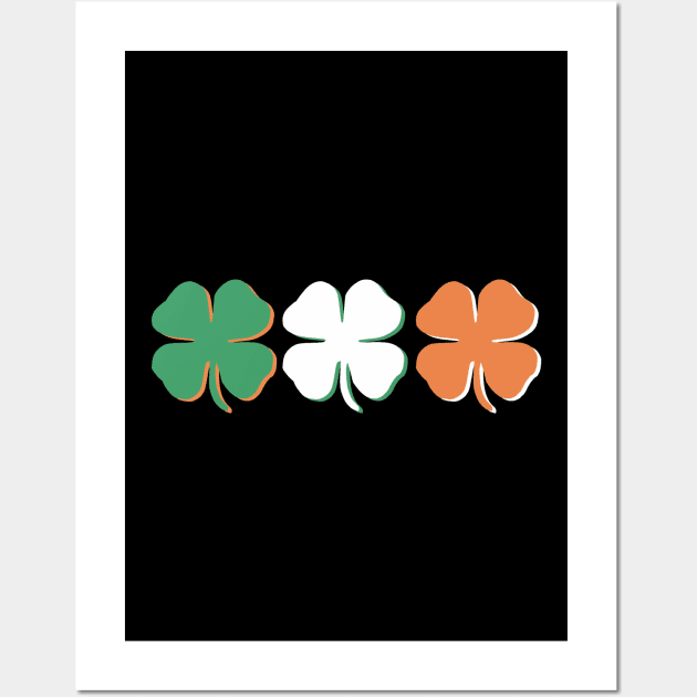 St. Patrick's Day Irish American Flag Shirt Shamrock Wall Art by Pannolinno